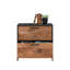 Classeur latéral brun de style industriel, rangement à deux tiroirs, taille compacte convenant à diverses pièces, matériau principal en bois d'ingénierie et surface élégante pour la décoration