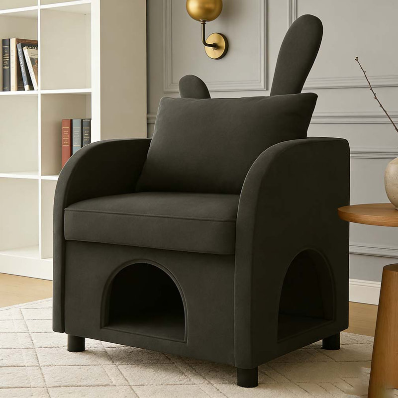 Fauteuil gris foncé avec oreilles de lapin