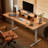 Black Rectangular Hight adjustable Solid wood Desks-178863085