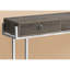 Table d'appoint taupe avec base en métal et rangement spacieux - Moderne, compact pour le hall d'entrée, élégant, 3 tiroirs, stratifié, métal, chambre à coucher, salon