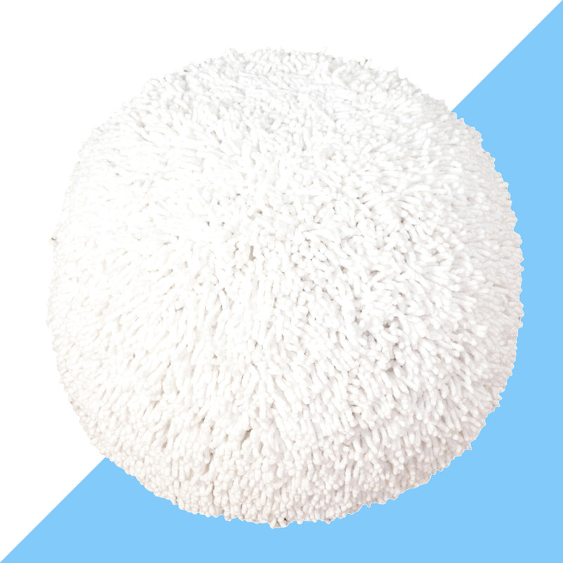 Sanchez Modern Shaggy 20" Round Pouf Ottoman