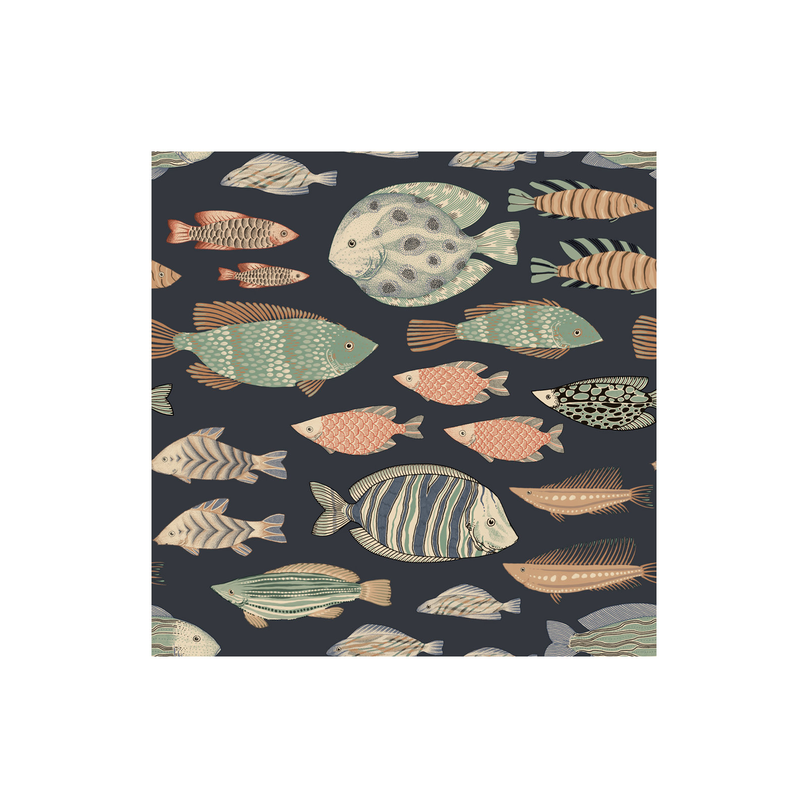 Marine Fish Peel And Stick Wallpaper, Nightfall