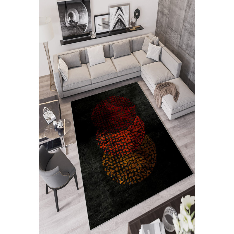 Stylish Anthracite Area Carpet (23.6 x 39.4 inches), 100% Polyester, 650 g/m² | 4 mm Pile Height, Digital Printing | Antibacterial, Eco-Friendly, Non-Slip PVC Dot Underside | Machine Washable for Easy Care