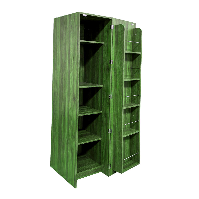 Armoire de rangement 62,8 po avec 5 tablettes suspendues, Vert