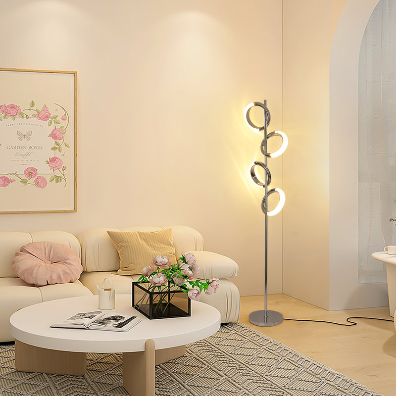 Jaxan 61'' Chrome LED Dimmable Tree Floor Lamp