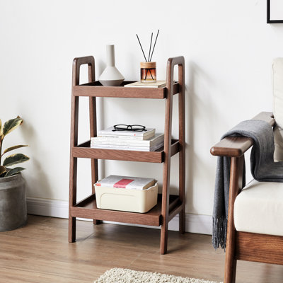 Noyer - coloré, 3 niveaux, chêne, meubles de rangement, salon ombragé, bibliothèque en chêne, imperméable, facile à entretenir