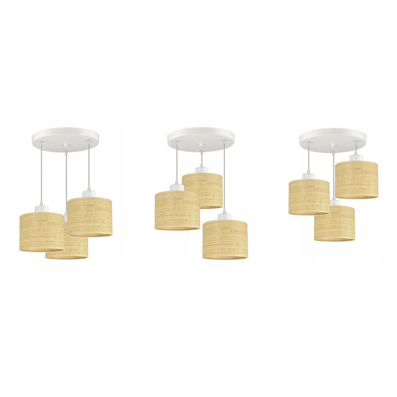 Accord 3 - Light Rattan Cluster Pendant