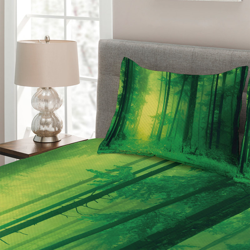 Rustic Polyester Abstract Coverlet, King Bedspread + 2 Shams