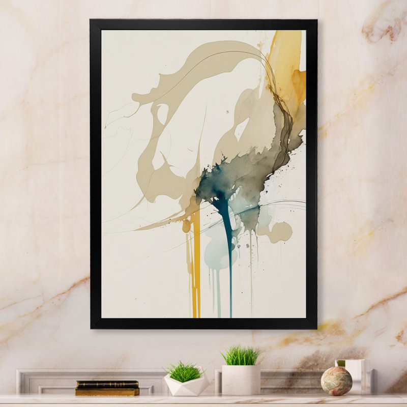 «Mustard Yellow Secrets VI», reproduction sur toile, Impression noire sur toile encadrée, H 20 po x l 12 po x P 1 po
