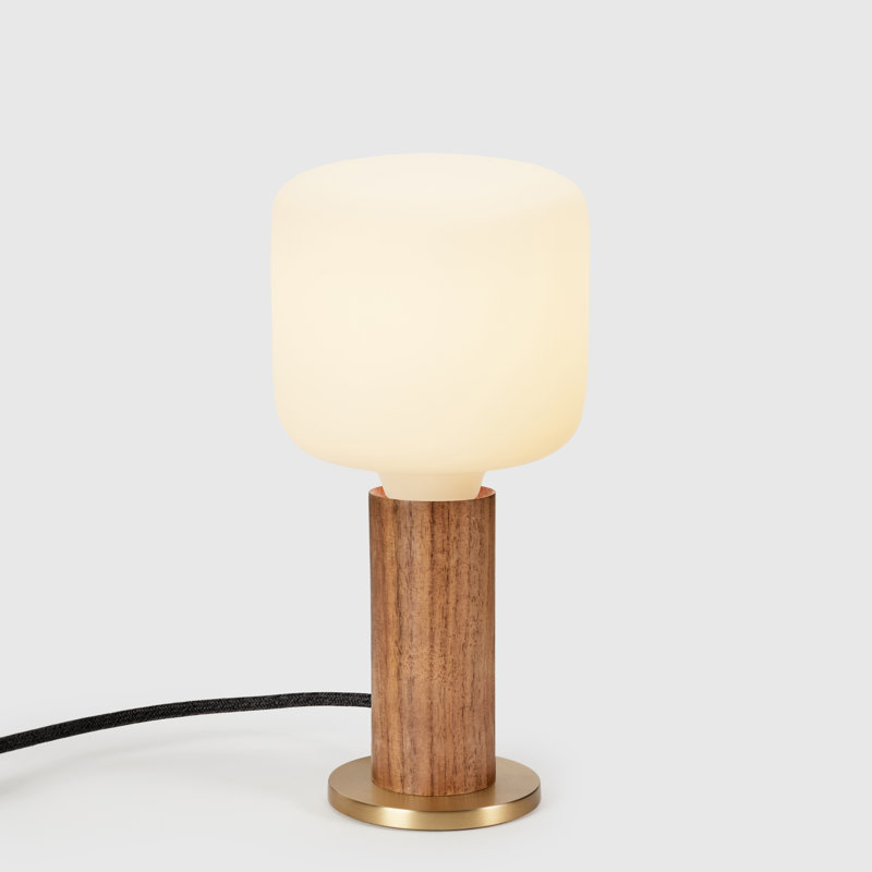 Lampe de table en noyer Lisangle, Brun