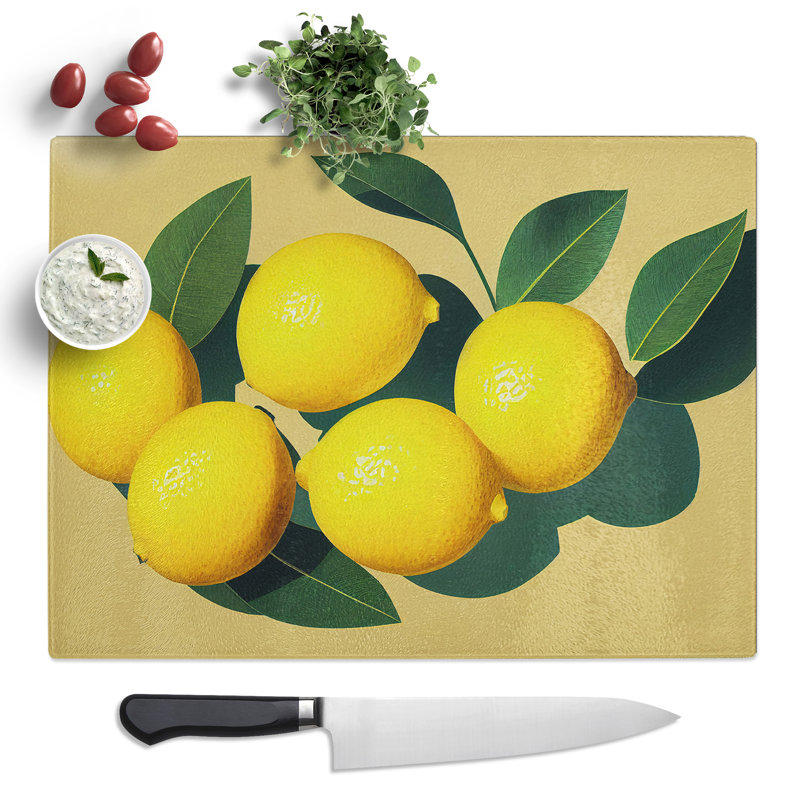Citrus Fruit Lemons Vol.1  Glass Chopping Board