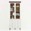 Armoire de rangement blanche en panneau de fibres à densité moyenne blanche, grands armoires de cuisine avec portes en verre et tablettes réglables, armoire de rangement autoportante pour la cuisine, le salon