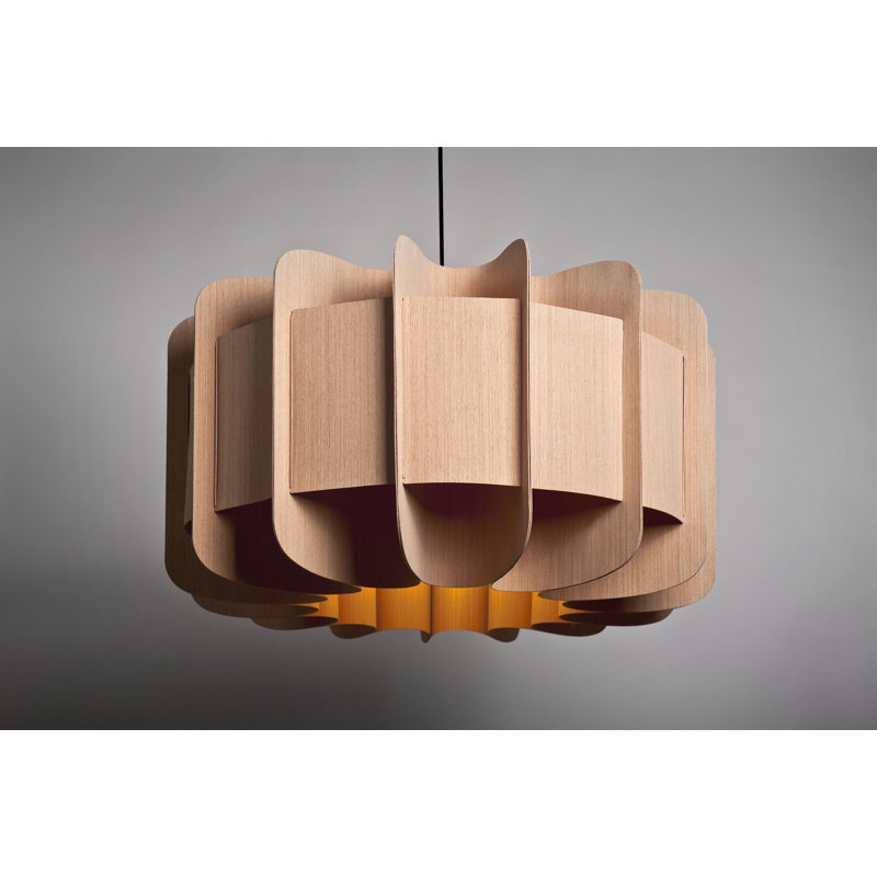 Luminaire suspendu 1 lumière Clarissa, Petribi, H 16,5 po x l 29,8 po x P 29,8 po