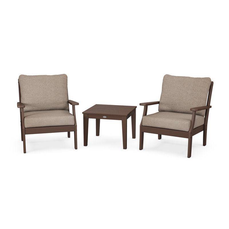 Braxton 3-Piece Deep Seating Set, Spiced Brown Revolution®, Mahogany