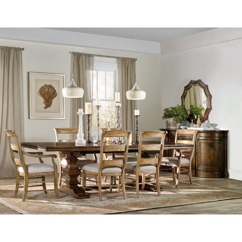 Archivist Trestle Table w/2-18in Leaves, Dark Wood