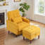 Upholstered Armchair with Footstool-1354990035