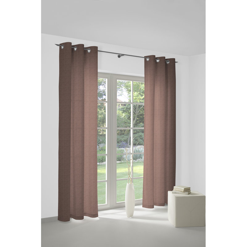 Torbole Polyester Blend Room Darkening Curtain Single Panel, Terra, 132cm x 295cm Drop