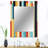 Fredonyer Pastel Colors Midcentury Stripes Pattern - striped  Mirror, Modern Unique Wall Mirror, Printed Metal Art-249078535