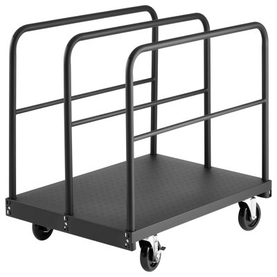 Drywall Cart Dolly, 1800 lbs Load Capacity, 2-in-1 Steel Panel Truck Cart with 5 inch Swivel Casters, 36 x 24 inch Platform Truck with 4 Side Handrail