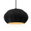 Radiance - Luminaire suspendu ovale cannelé 1 lumière - Noir mat carbone avec intérieur champagne doré - Noir mat - DEL dédiée - Cordon noir-451489612-451489633