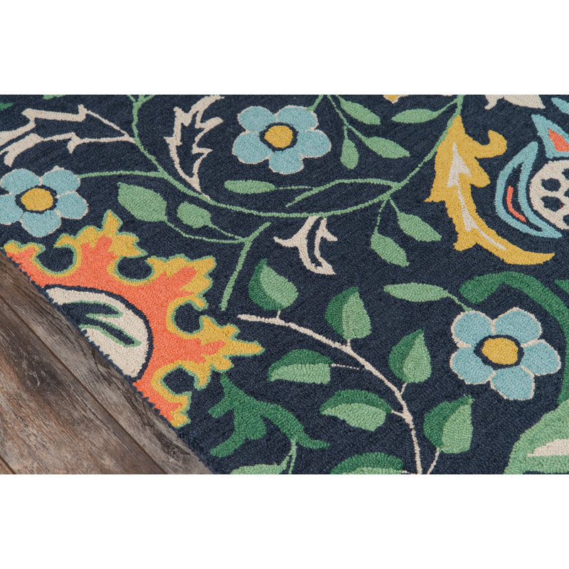 Annechien Hand Tufted Wool Floral Indoor Rug, Rectangle 5' x 8'