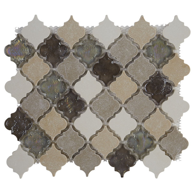 Blanc Et Beige 2” Blanc Et Beige Baroque Mosaic Stone Wall Tile