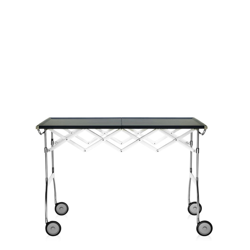 Battista Metal Bar Cart, Matte Plum