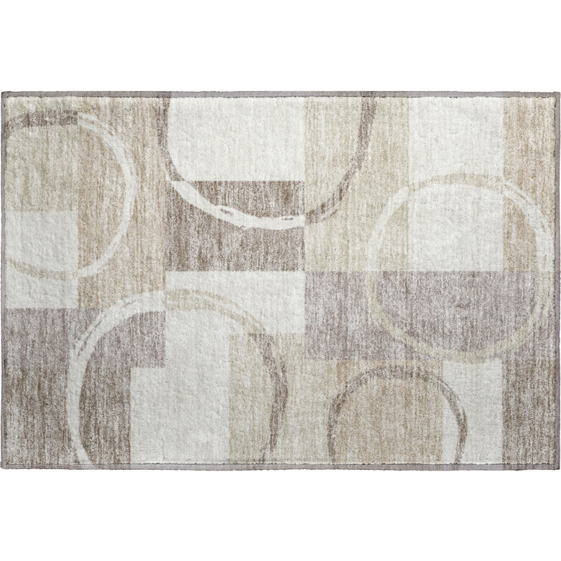 Premium Machine Washable Prisco Ivory Rug, Rectangle 1'8" x 2'6"