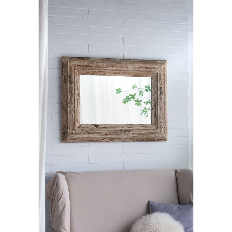 Miroir d'appoint mural 30 x 2 x 39 po avec cadre en bois vieilli
