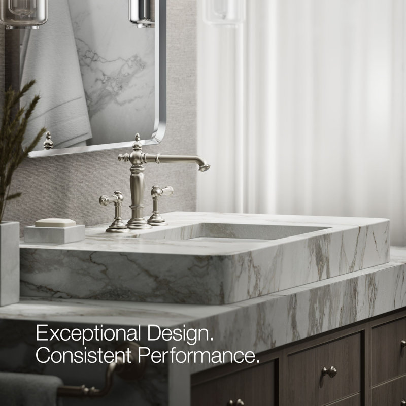 Artifacts® Widespread Bathroom Faucet with Drain Assembly, Vibrant Brushed Nickel