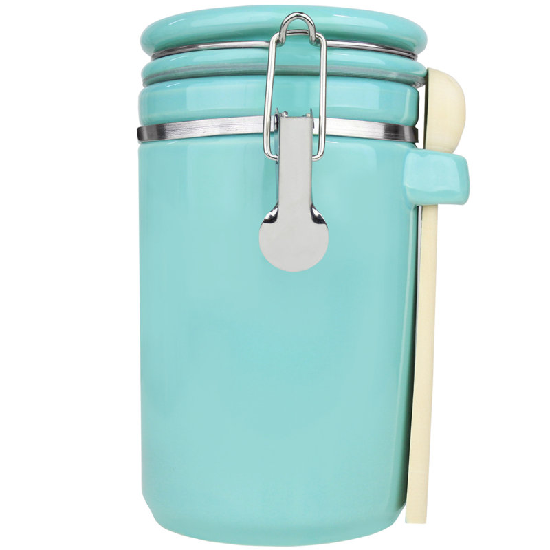 Ceramic / Porcelain Jar, 8" H x 4" W x 4" D, Turquoise