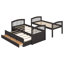 Lit superposé en bois pour lit simple avec lit gigogne - Matériaux de qualité pour chambre à coucher fonctionnelle-554944932