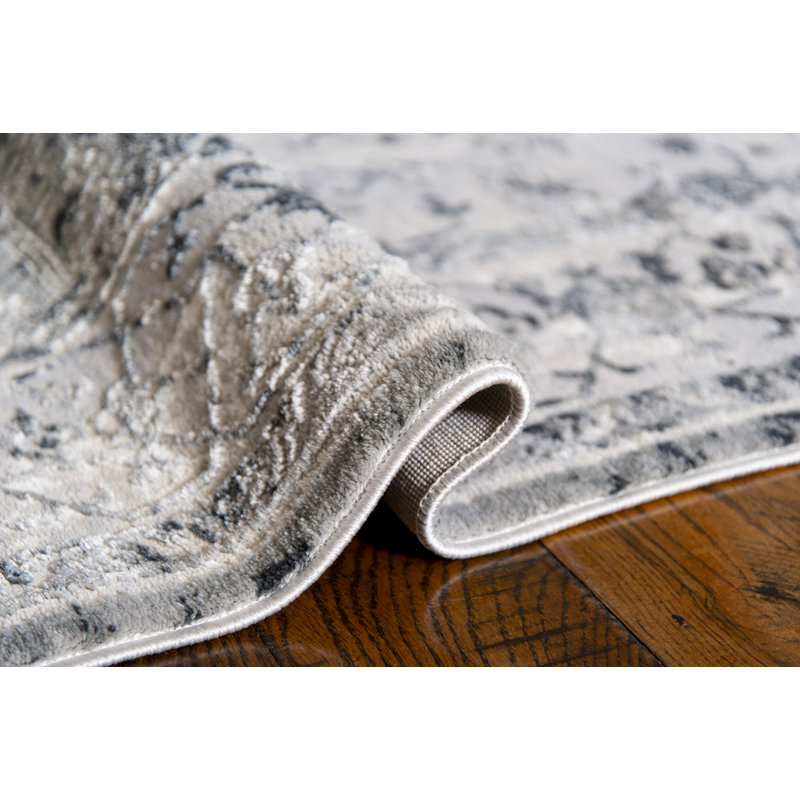 Tapis oriental gris, Tapis de couloir 2 pi 7 po x 7 pi 2 po