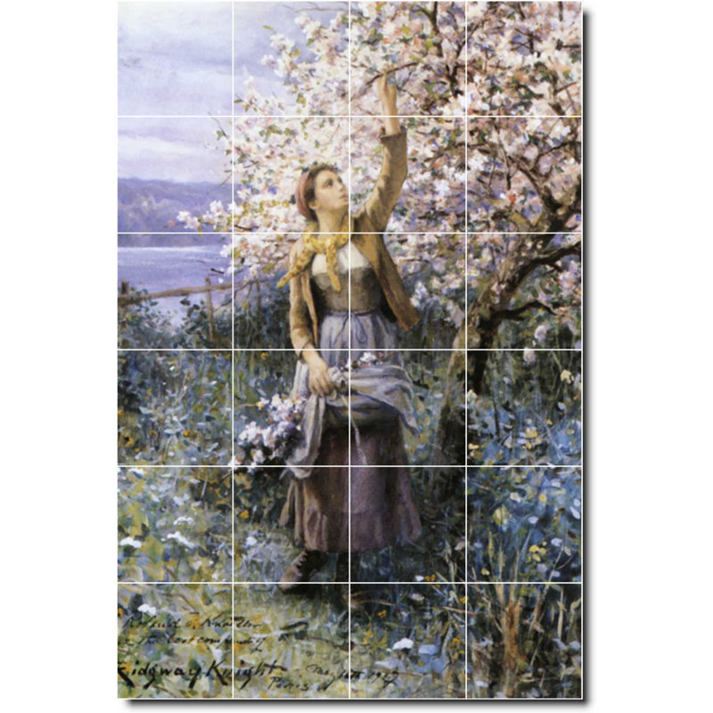 Carreau de peinture murale 32 po x 48 po 8 po x 8 po, Jardin 05069