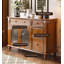 Buffet en bois massif et en verre de style américain