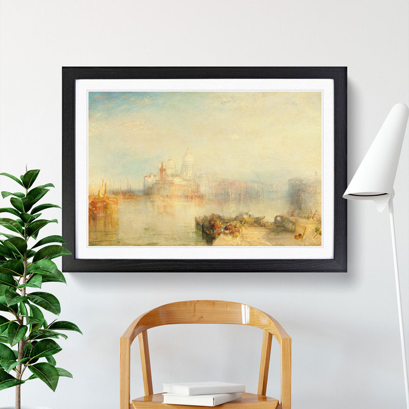 The Dogana and Santa Maria della Salute by Joseph Mallord William Turner - Picture Frame Painting, Black
