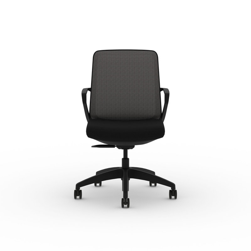 HON Cliq Task Office Chair, Weight-Activated Control, Fixed Arms, Black Frame, Black, Black, Black