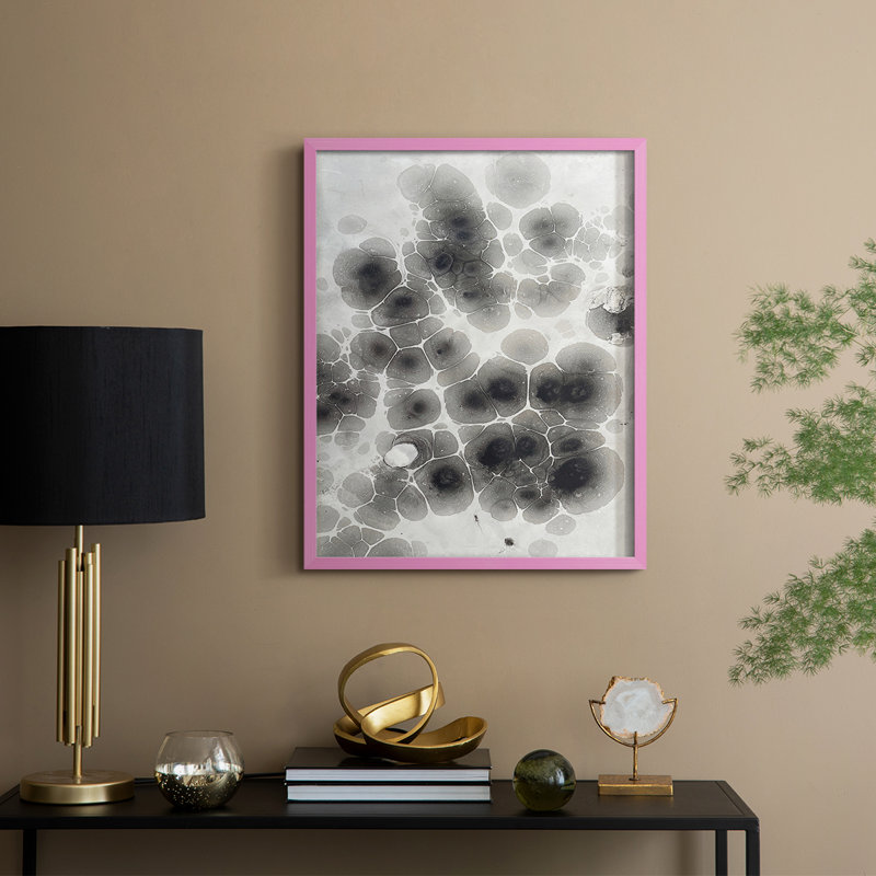 Reproduction encadrée Marbrant - bois massif, H 11 po x l 12 po, Rose