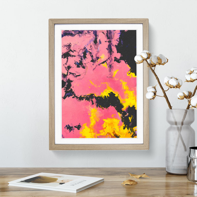 Brilliant Form Abstract - Wall Art, 48cm H x 36cm W, Oak Framed, White