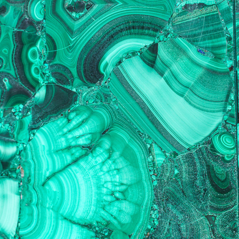 Large Genuine Polished Malachite Obelisk (16.5 Lbs), Green/Black