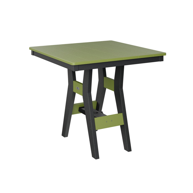 Harbor Outdoor Square Dining Table, Kiwi Green, 30.37" H x 33" W x 33" D, Black