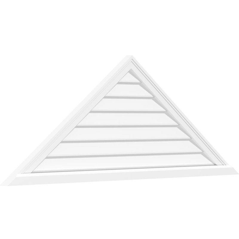 Triangle Surface Mount Non-Functional Brickmould Sill Frame PVC Gable Vent 11/12 Pitch, 36" H x 72" W