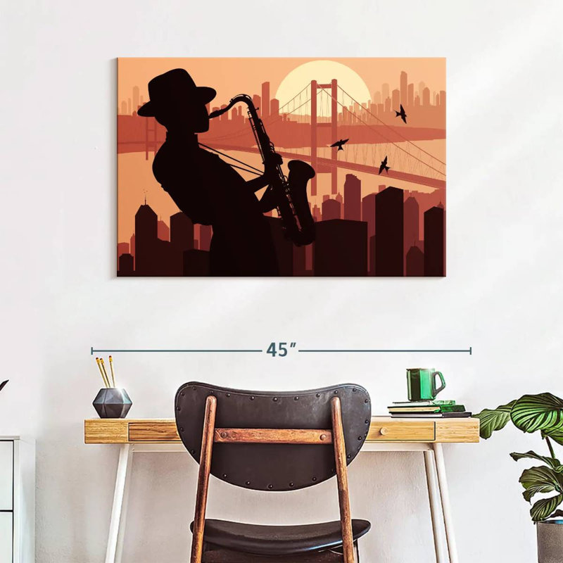 Abarca Sax Player Silhouette, 26" H x 39" W
