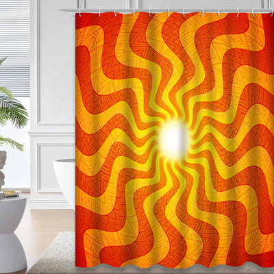 Psychedelic Hot Tribal Sun Waterproof Shower Curtain