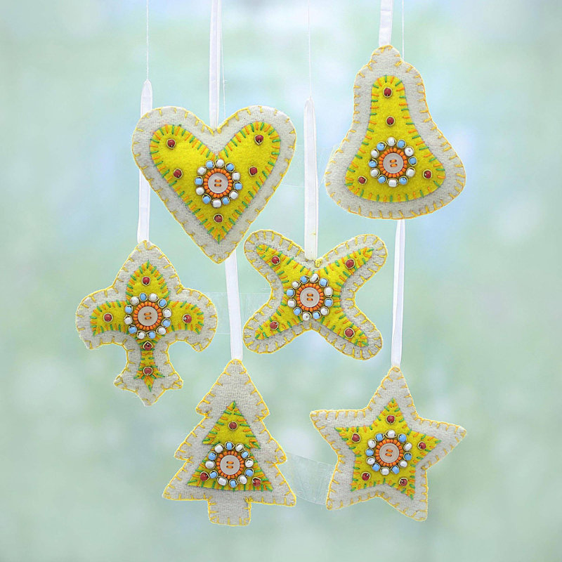 Ensemble de 6 pièces de noël dans un ensemble d’ornement en forme de fêtes à billes
