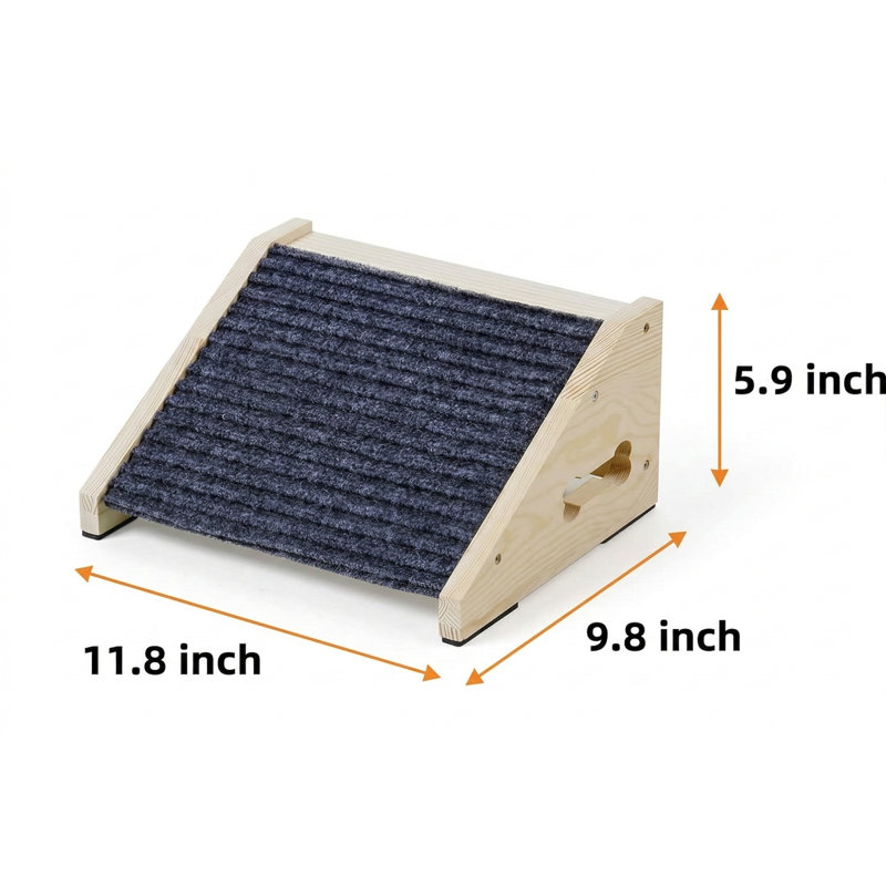 Paquet de 4 rampes en bois pour escaliers convenant aux petits et grands chiens, Blanc