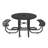 46-Inch Black Round Picnic Table With Umbrella Hole