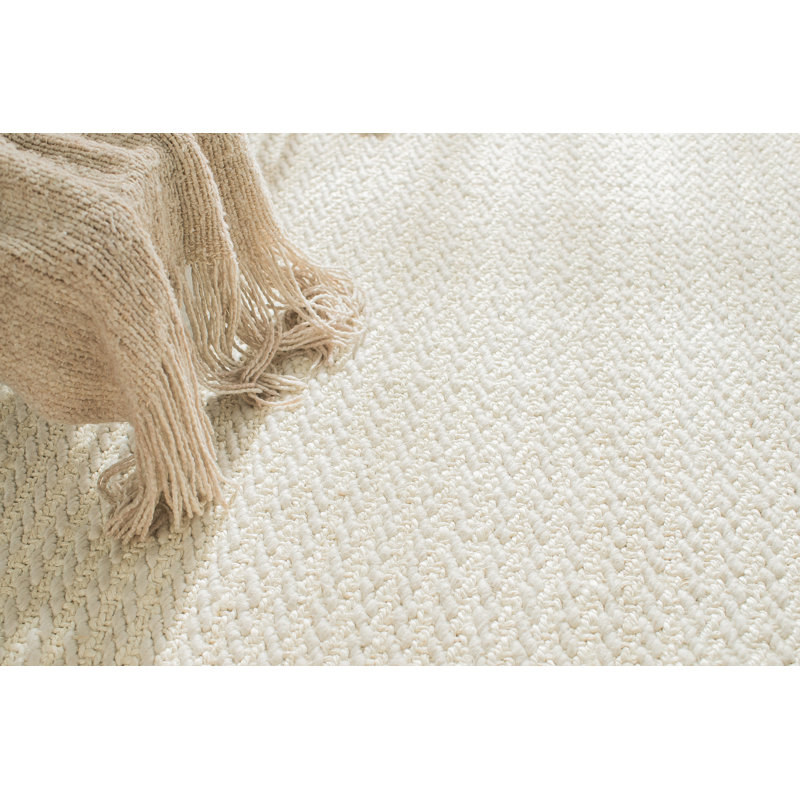 Tapis ivoire tissé à la main à la main Winfred, Rectangle 3 pi x 5 pi