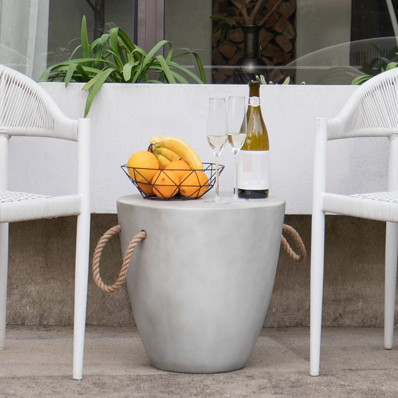 Ahvianna Round Concrete Outdoor Side Table