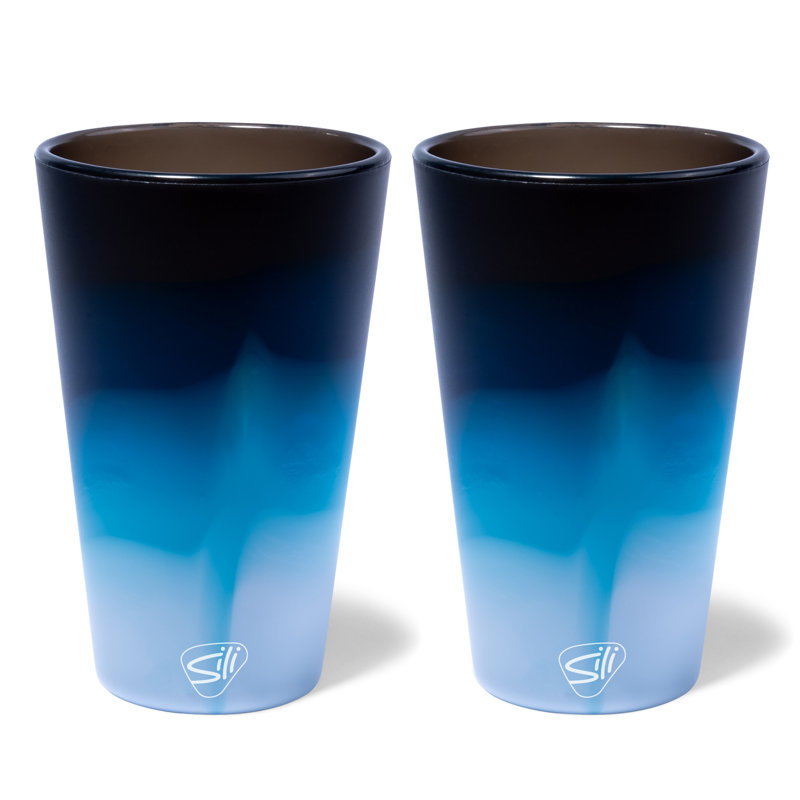 Silipint: Verres à pinte en silicone: paquet de 2 rayons de lune - tasses incassables de 16 oz